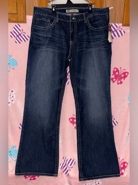 BKE Women's Deep Blue Boot Cut Jeans